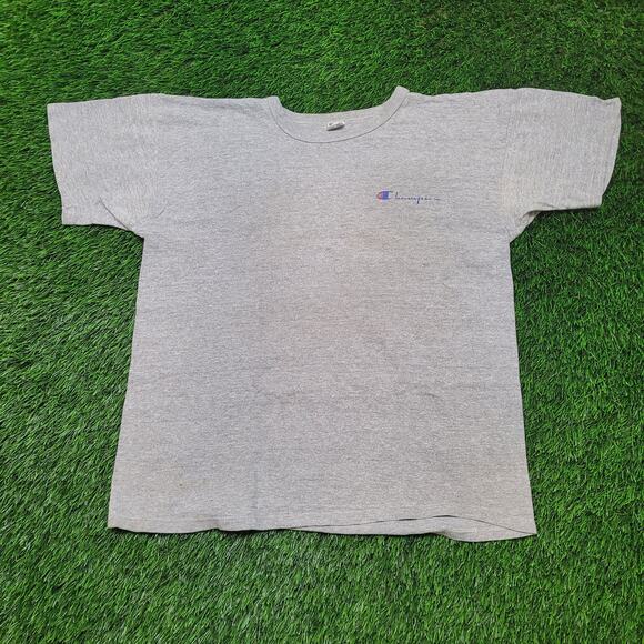 VTG 1990s Champion USA Made T-Shirt Mens Large Faded Gray Single Stitch - Picture 1 of 9
